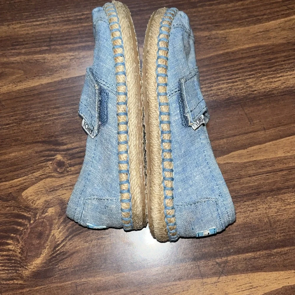 Toms Kids Light Blue Denim Slip-On Moccasins